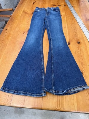 Bershka Jeans Wide Leg Shimmery/Bedazzled Sz 00 Womens A5