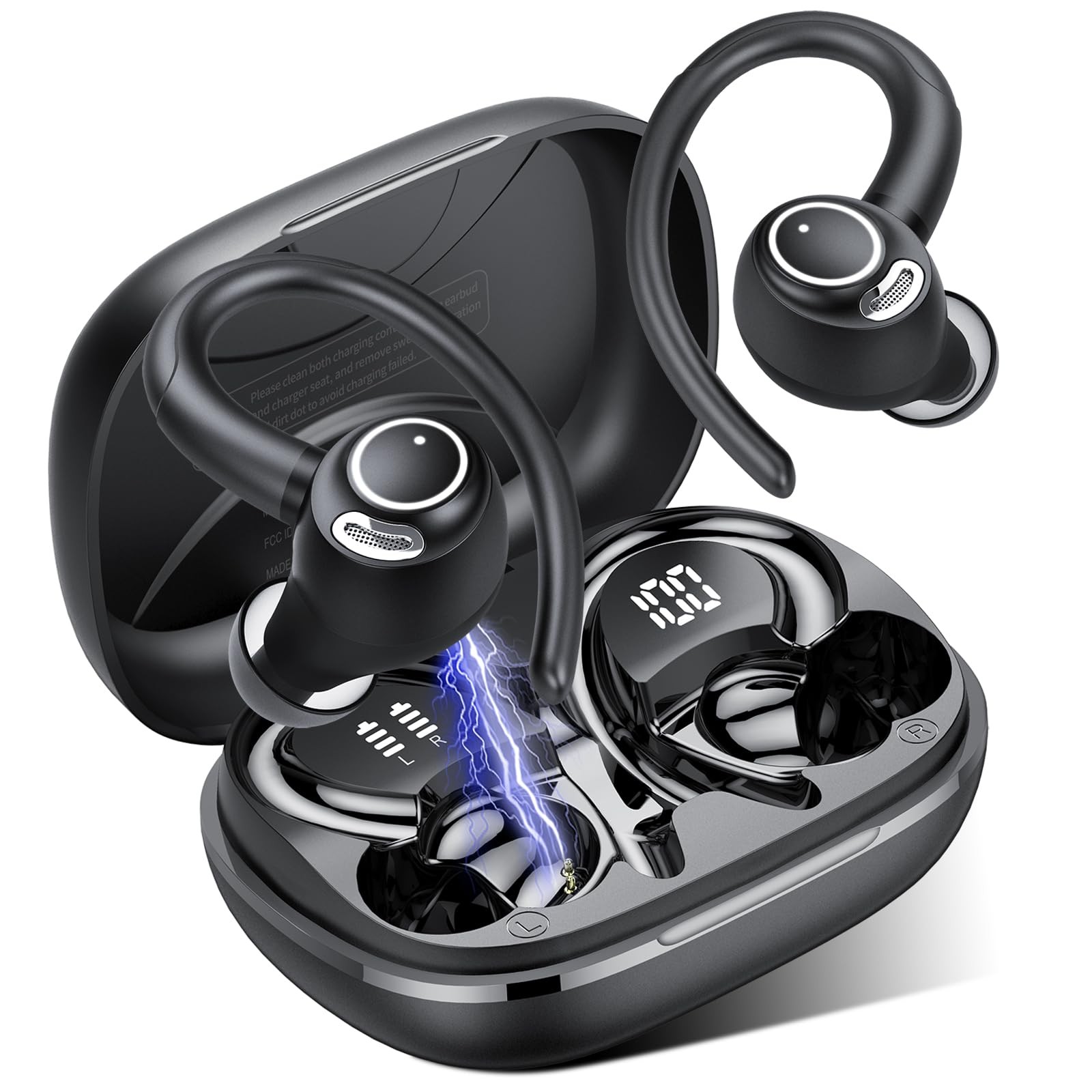 Jesebang Wireless Earbuds, Bluetooth 5.3 Headphones, 2024 40H, Black
