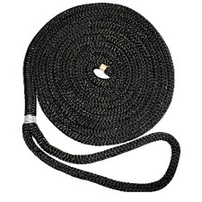 New England Ropes C5054-12-00020 3/8" Double Braid Dock Line - Black - 20'