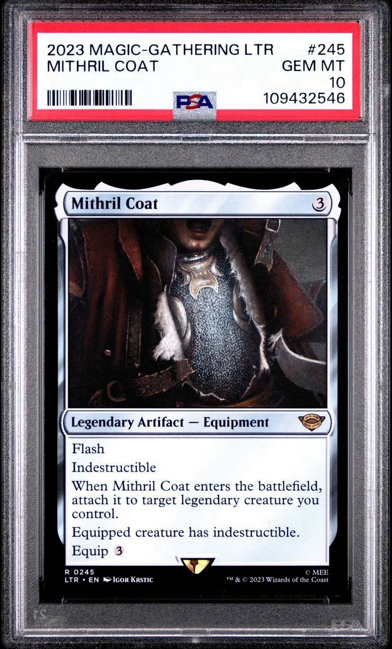 PSA 10 - MTG Lord of the Rings R 0245 LTR Mithril Coat Card #245 GEM MINT 2023