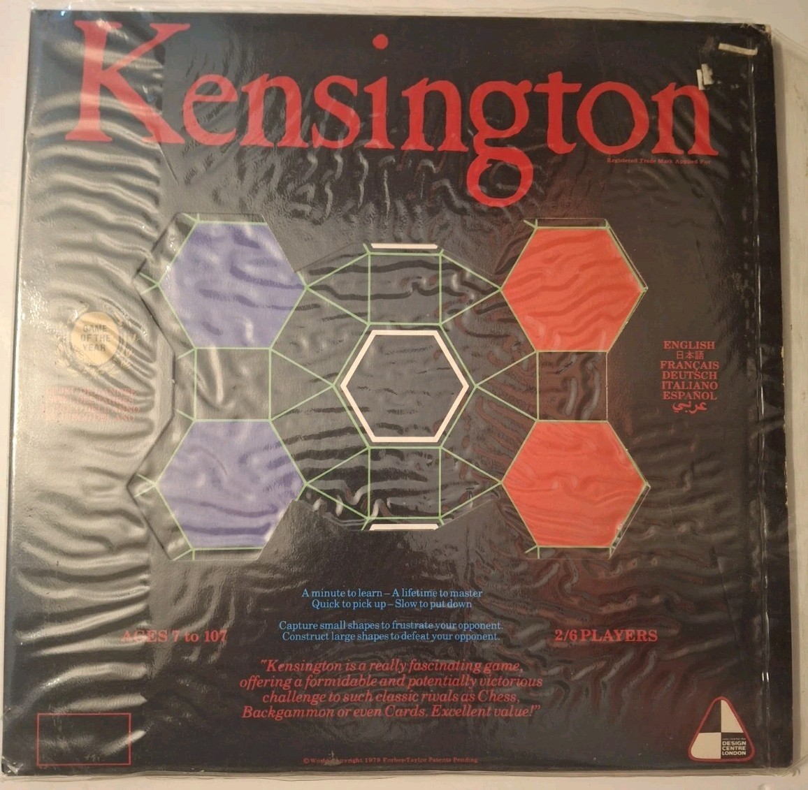 Vintage 1979 Kensington Board Game Ages 7+ Game of the Year Design Centre London