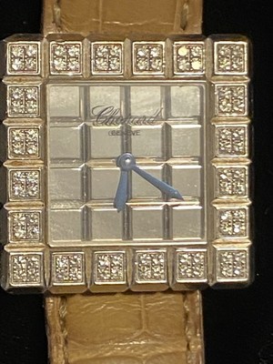 Chopard Ice Cube 18 Karat White Gold and Diamond Ladies Watch with 3 Bands.