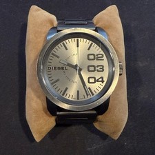 Watch Men DIESEL DZ-1558 Gunmetal Stainless Steel 46mm Quartz Y2k Rare