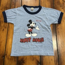 Vintage Mickey Mouse Cartoon TV FL Retro T Shirt 80s Toddler 6-8 Youth Disney