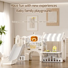 Large Tent Playhouse Garden Kids Slide Toddler Slide Climber Basketball Play