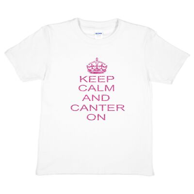 Keep Calm & Canter T-Shirt Pony Reiten Mädchen lustig Kinder