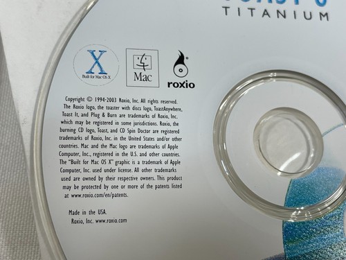 Vintage 2003 Toast 6 Titanium Adaptec CD-ROM Recording Software Mac OS Computer - Picture 4 of 14