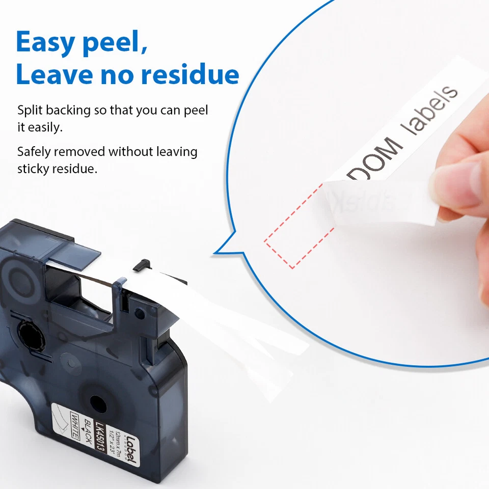 Kompatibel Dymo D1 Schriftband 6mm 9mm 12mm 19mm 40913 45013 LabelManager 160 - Bild 4 von 4