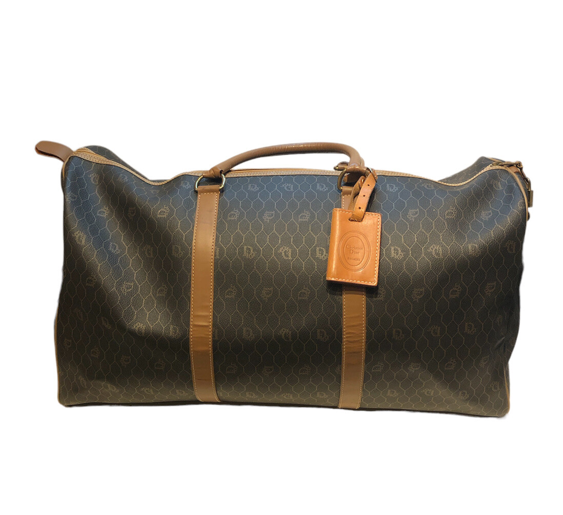 Christian Dior Black Monogram Trotter Honeycomb Boston