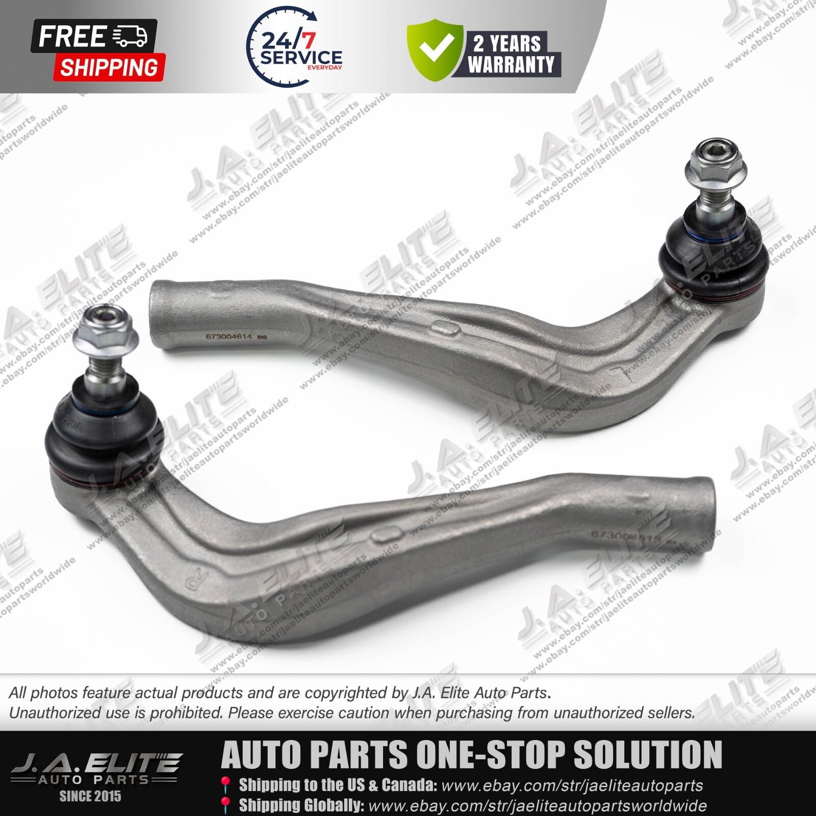 2pcs Left & Right Outer Tie Rod End kit fits Maserati Levante (2017)