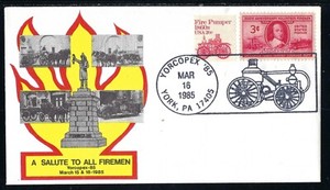York, PA "A Salute to All Firemen" Yorcopex-85 & Insert Card