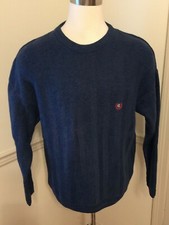 NWT Men's Chaps Ralph Lauren Long Sleeve Herringbone Knit Sweater Cotton Blue XL
