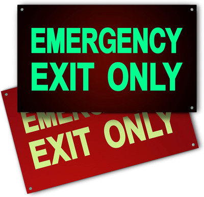 Emergency Exit Only Signs - Red Photoluminescent Exit Signs Aluminum for Ulti...