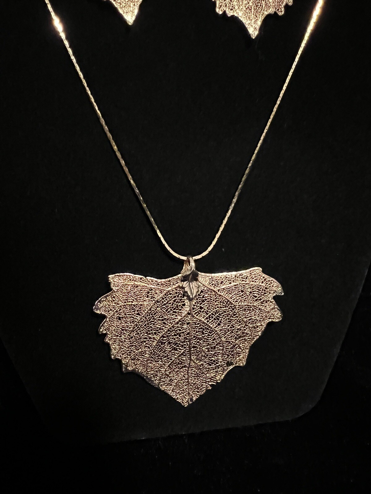 24k Gold dipped Lucky Leaves Necklace And Earring… - image 3