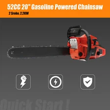 20in Bar 52CC Gas Chainsaw Gasoline 2 Stroke Powered Wood Cutting Chain Saws NEW