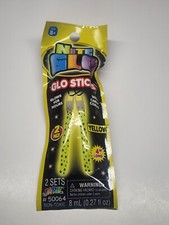 Nite Glo Glow 4" Glow Sticks Yellow 2 Pack With Carry Cords