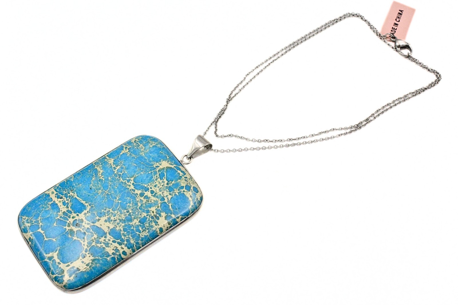 Contemporary HSN Rectangular Variscite Stainless … - image 4