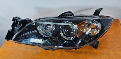 BLACK HALOGEN PROJECTOR HEADLIGHT FOR 2004-2009 MAZDA 3 LEFT DRIVER SIDE NEW#B