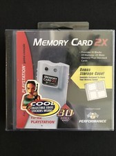 Playstation Memory Card PS1 2X Performance P-112E w/ Case 1999 NOS