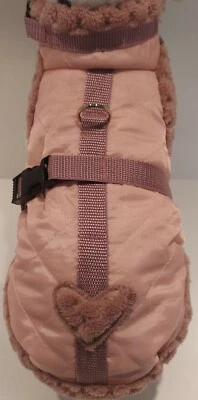 MASI DOGSDESIGN Wintermantel Plüsch XS S M Hundemantel rosa altrosa Stepp Herz warm kleine Hunde