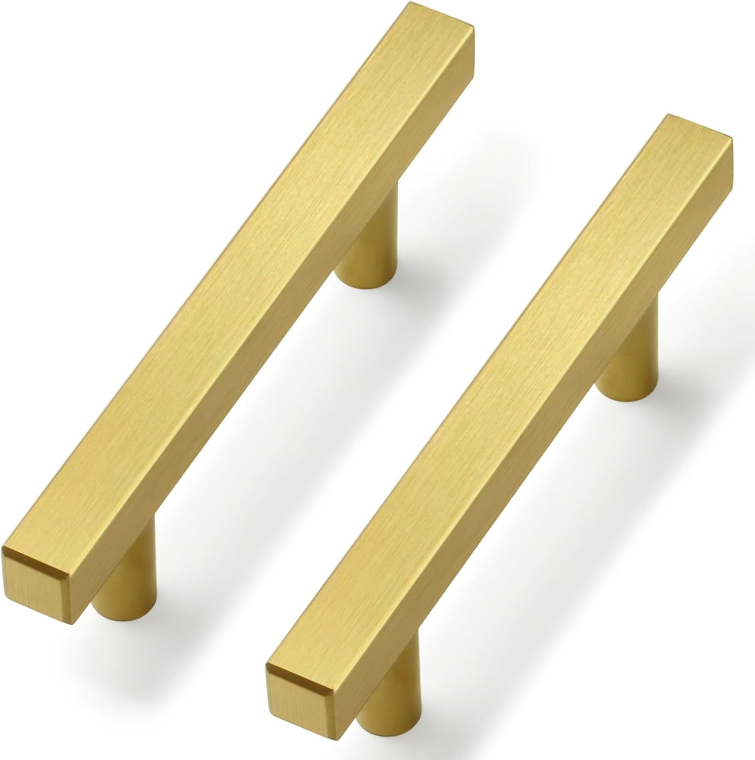 30 Pack Gold Cabinet Handles 3 Inch Brushed Brass Cabinet Pulls Modern Square D