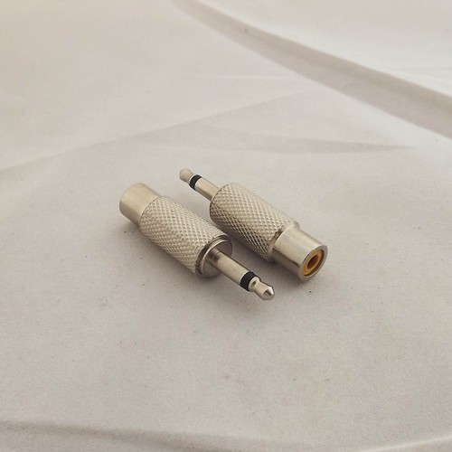 1x Audio Adapter Converter 3.5mm 1/8" MONO Male Plug To RCA Female Jack Nickel - Picture 7 of 7