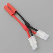 Parallel Wire HXT 4mm 1 Female to 2 Male Tamiya 14AWG 5CM+5CM Y Cable