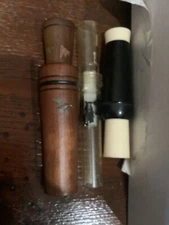 Vintage  Soft Wooden Duck Call honker goose all 3