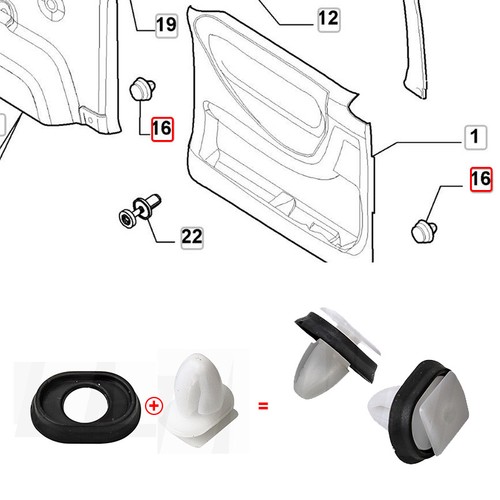 25Pcs For Citroen Relay Peugeot Boxer Side Door Moulding Panel Trim