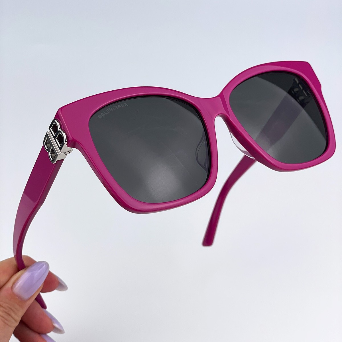 Balenciaga Women Sunglasses Fuchsia Pink Grey Square  display picture 1
