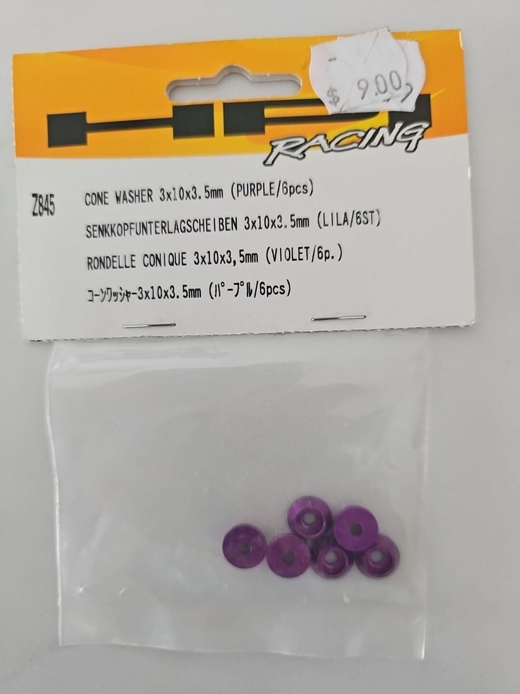 HPI Racing #Z845 Cone Washer 3 x 10 x 3.5mm Purple New In Package