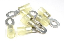 MVP 25 Yellow 10-12 AWG Nylon Insulated Multi Stud Ring Terminals 6 8 10