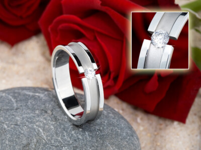 Freundschaftsring Titanring Ring Damenring Verlobungsring Titanium Zirkonia T818