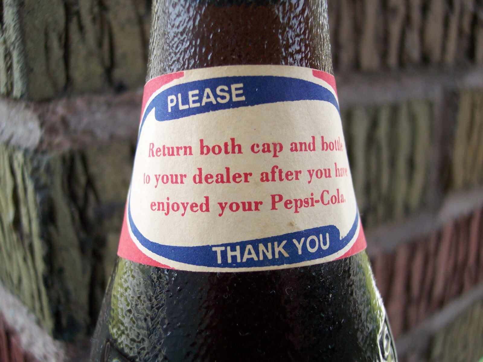 PEPSI COLA SODA BOTTLE 12oz 1942 DALLAS TEXAS PEPSI POP BOTTLE PAPER LABELS NICE
