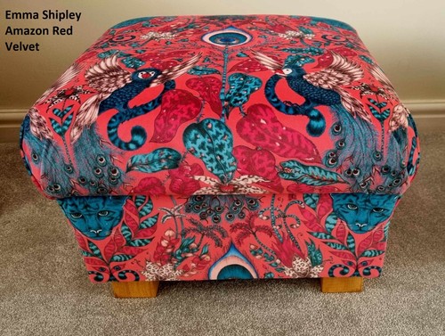 Emma J Shipley Fabric Footstools Pouffes Amazon Lemur Monkeys Zambezi Silverback - Picture 30 of 96