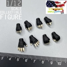 1/12 female Black Gloves Gun Hands For soldier 6" figure Phicen  SHF Mezco ❶USA❶