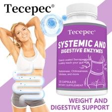 Systemic & Digestive Enzymes, Digestive & Gut Health, 30/60/120 Capsules