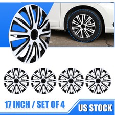 Replacement 4pcs 17 Black White Snap-on Full Hubcaps Wheel Covers R17 Replacement 4pcs 17 Black White Snap-on Full Hubcaps Wheel Covers R17