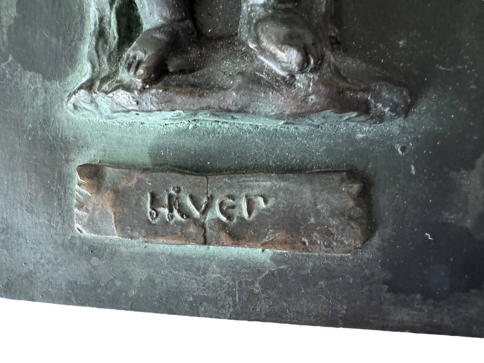 2 Vintage French Bronzed Patina Relief Hanging Wall Plaques Winter & Summer EUC