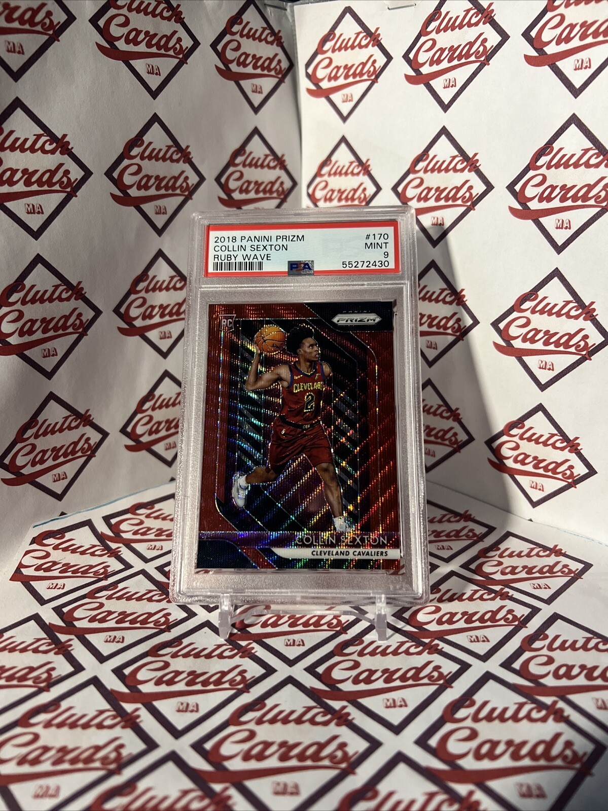 COLLIN SEXTON 2018-19 PANINI PRIZM ROOKIE RUBY WAVE #170 MINT RC PSA 9