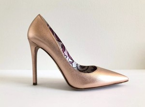 prada gold pumps