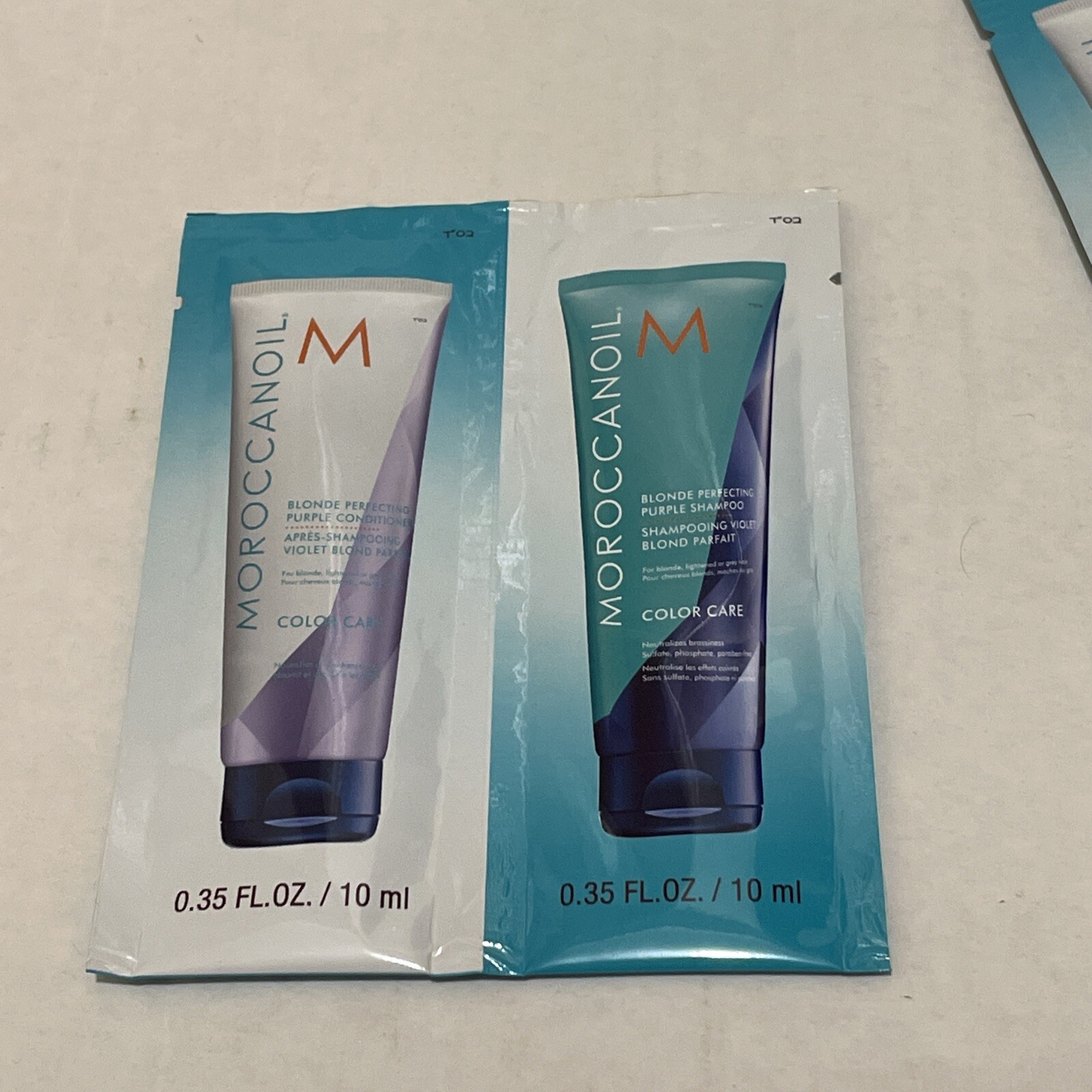 10 Moroccanoil Blonde Perfecting Purple Shampoo and Conditioner Sample Sets