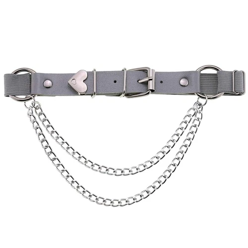 Punk Style PU Leather Thigh Ring Nightclub Leg Chain Ladies Garter Belt - Picture 20 of 22