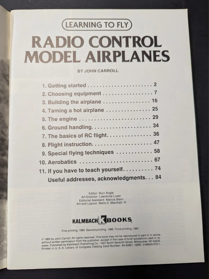 LEARNING TO FLY RADIO CONTROL MODEL AIRPLANES BOOK BY JOHN CARROLL  *FREE SHIP* - Image 2 of 3