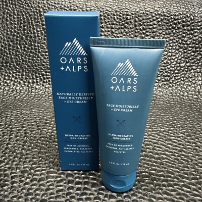 Oars + Alps Natural Face Moisturizer + Eye Cream 2.5oz Brand New Sealed Tube