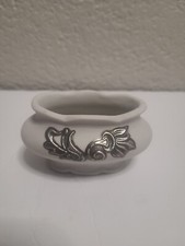 Vintage GREECE Trinket Box Porcelain And Pure Silver 950 Marked L 5  H 3  W 2 