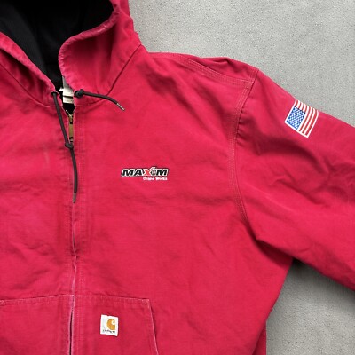 Vintage Carhartt Red Active Jacket, J131 3XL, Thermal-Lined | eBay