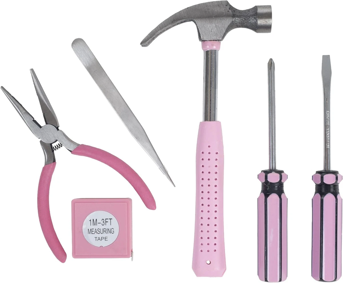 Stalwart 75 HT2007 Household Hand Tools Pink Tool Set 9 Piece
