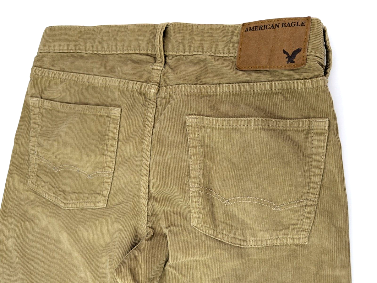 American Eagle Corduroy Original Straight Pants Men 29x30 (TRUE 30x28) Tan  Brown | eBay
