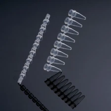 Biologix 0.2ml, 8-strip PCR Tubes with Caps, Clear, 125/Pack, 1250/Case